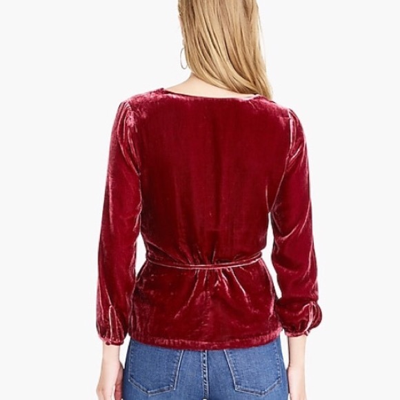 J.CREW Faux-Wrap Top in Drapey Velvet - Picture 4 of 9